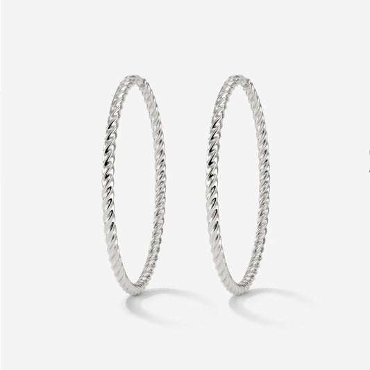 Twisted Hoops Extra Large Silber