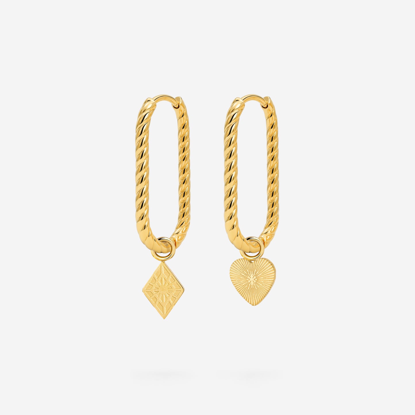 Oval Twisted Hoop Set Small