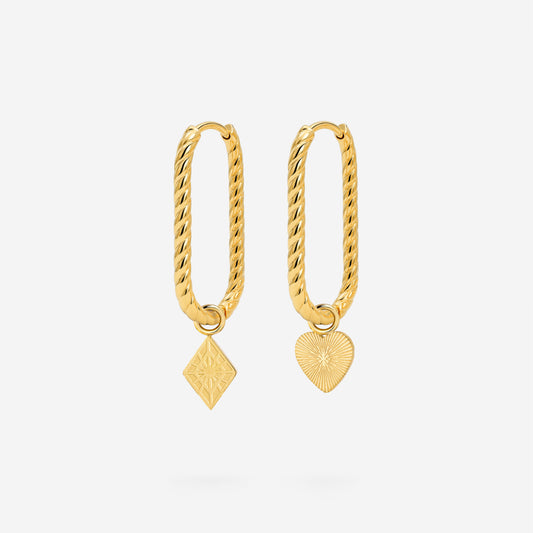 Oval Twisted Hoop Set Small