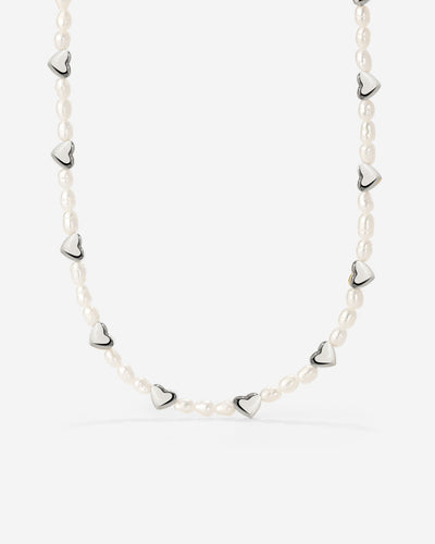 Love Pearls Necklace Silber