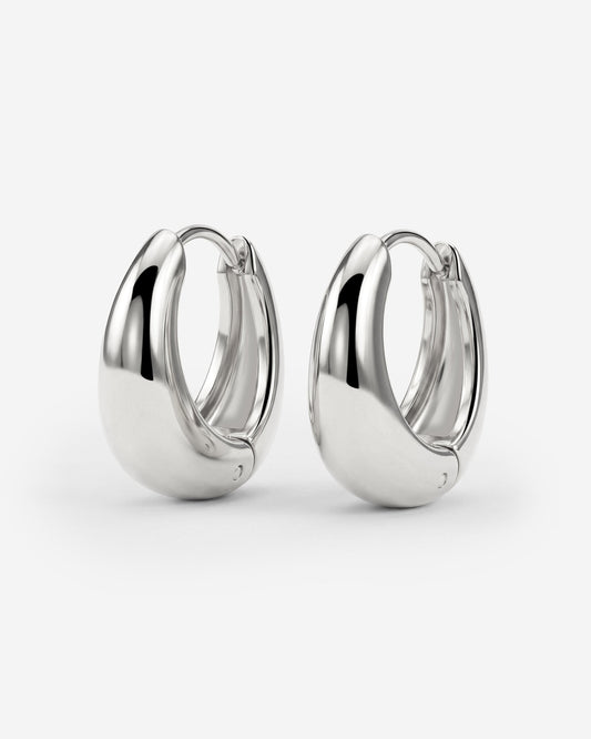 Gilded Curve Hoops Silber