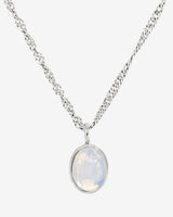 Oval Pendant Necklace Silber