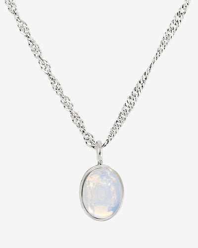 Oval Pendant Necklace Silber