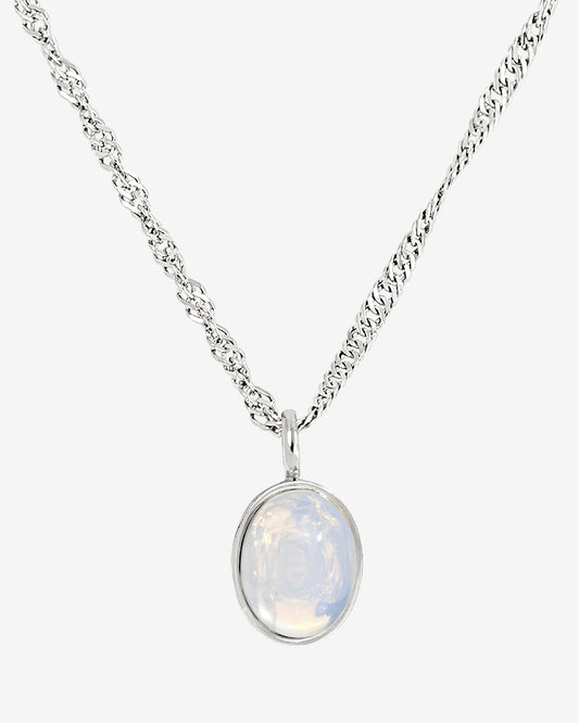Oval Pendant Necklace Silber