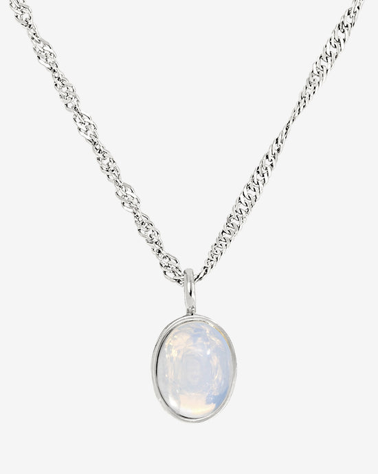 Oval Pendant Necklace Silber