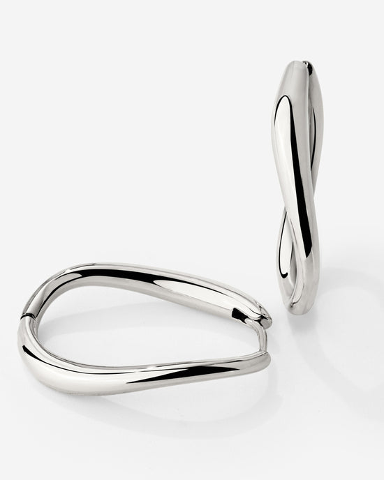 Timeless Oval Hoops Silber