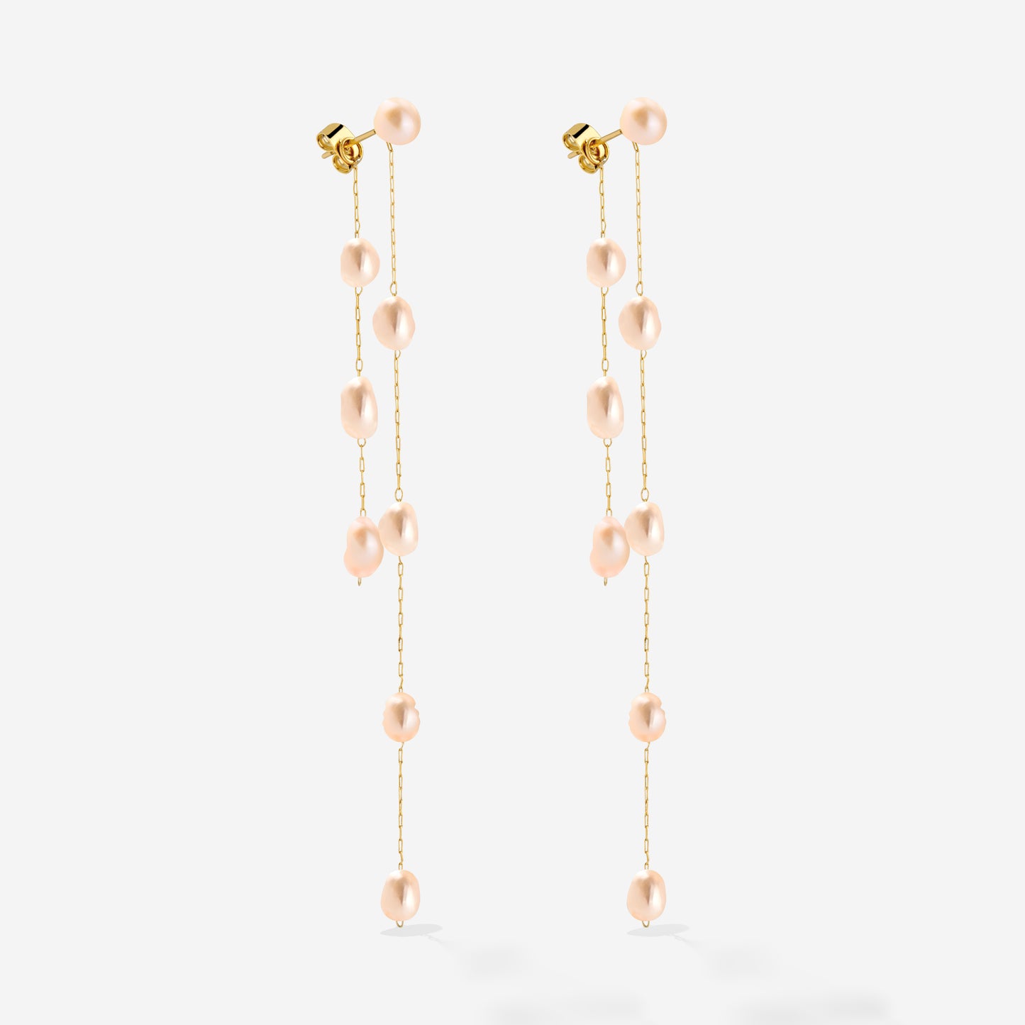 Blush Pearl Fall Earrings Gold