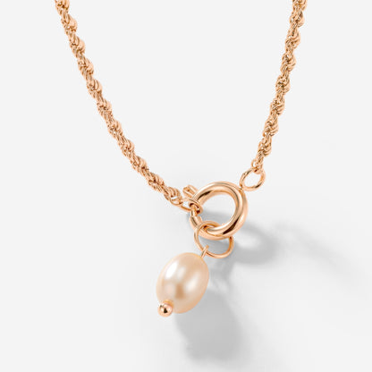 Perla Rosa Rope Chain Necklace Set Roségold