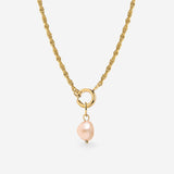 Perla Rosa Rope Chain Necklace Set Gold