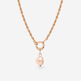 Perla Rosa Rope Chain Necklace Set Roségold