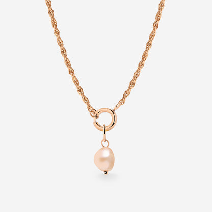 Perla Rosa Rope Chain Necklace Set Roségold