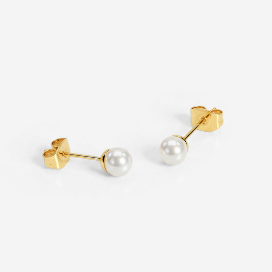 Pretty Pearl Studs Gold
