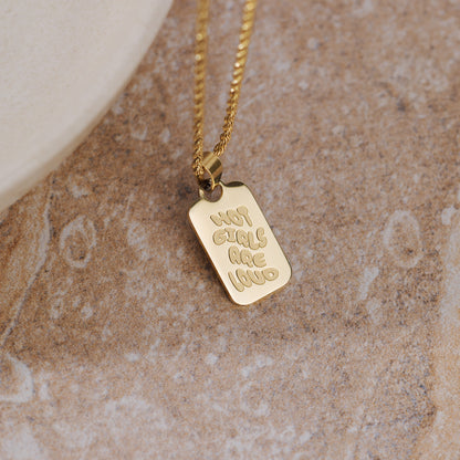 Hot girls are loud Necklace Silber