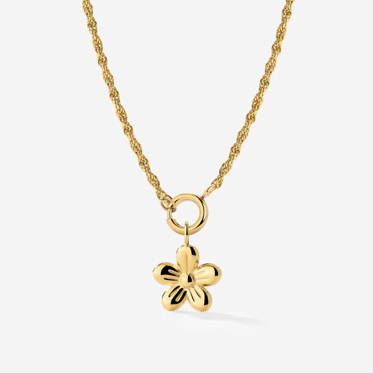 Blossom Rope Chain Necklace Set Gold