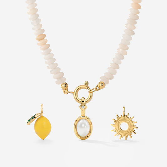 Blushstone Charm Necklace Set