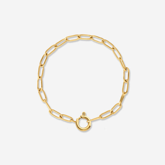 Oval Links Charm Bracelet Gold