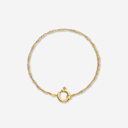 Singapore Chain Charm Bracelet Gold