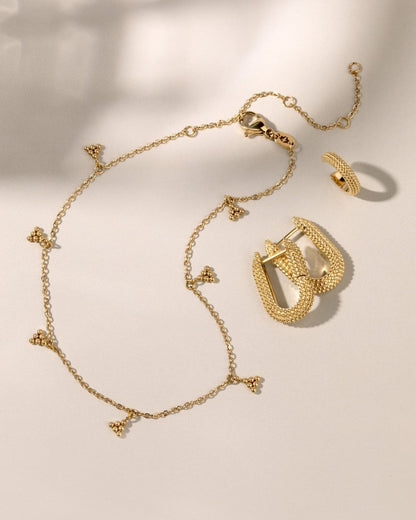 Tiny Beads Anklet Silber