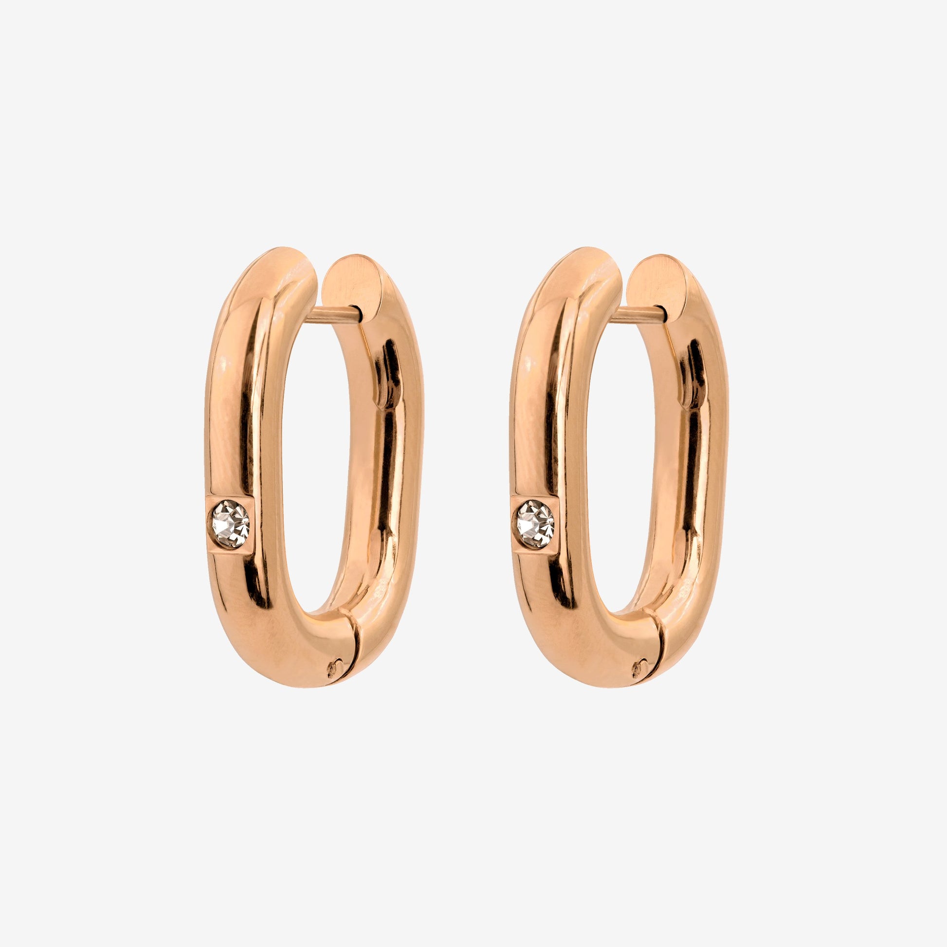 Sparkle Oval Hoops Medium Roségold