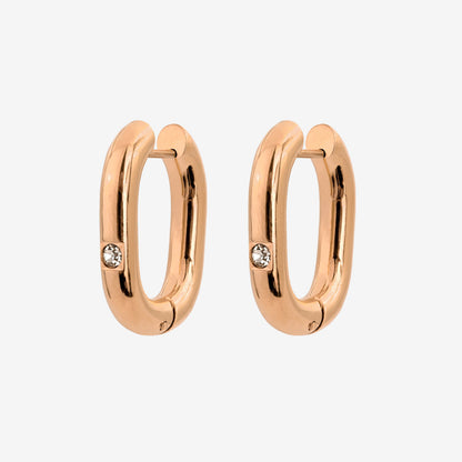 Sparkle Oval Hoops Medium Roségold