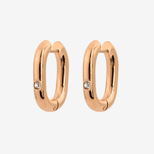 Sparkle Oval Hoops Medium Roségold