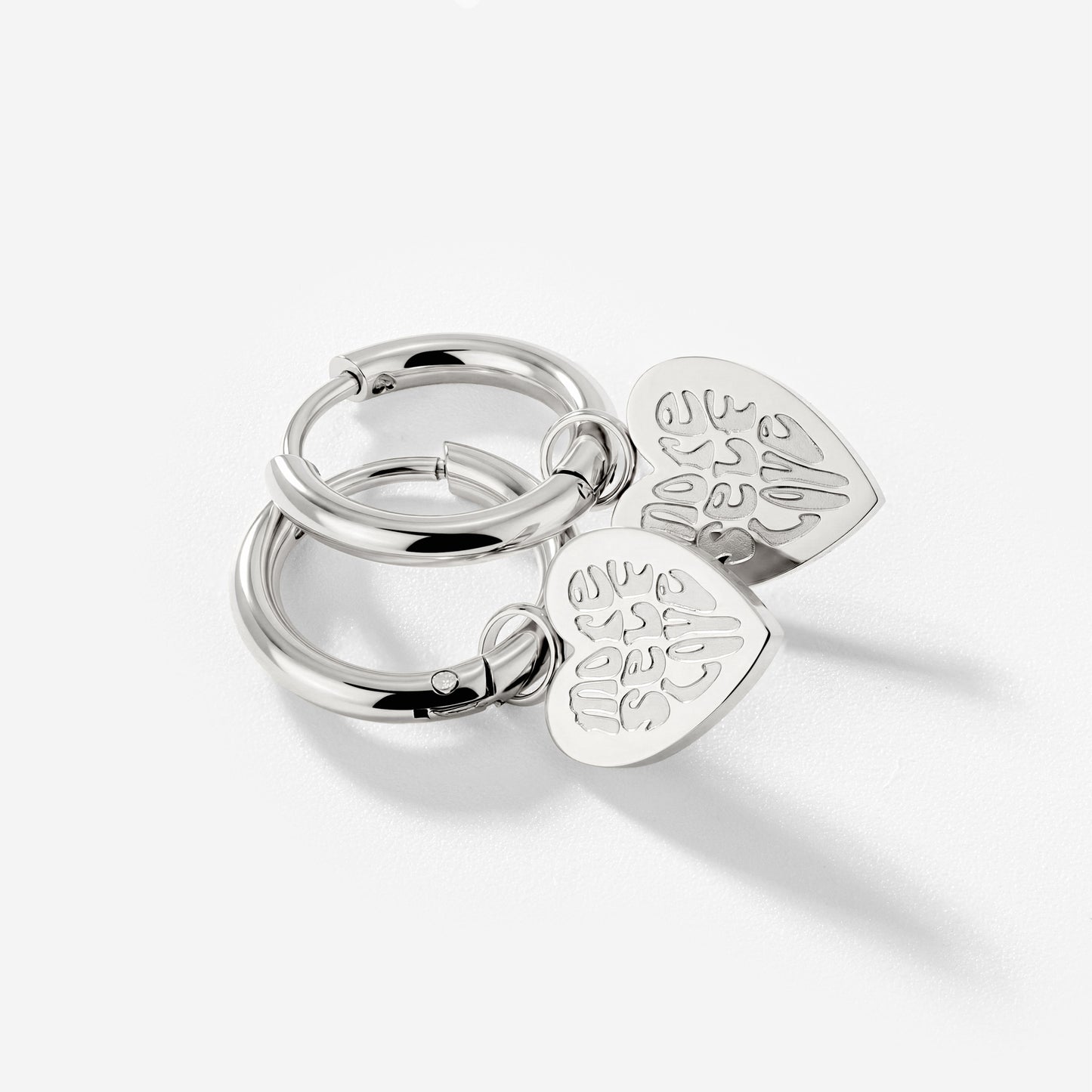 More Self-Love Hoop Set Small Silber