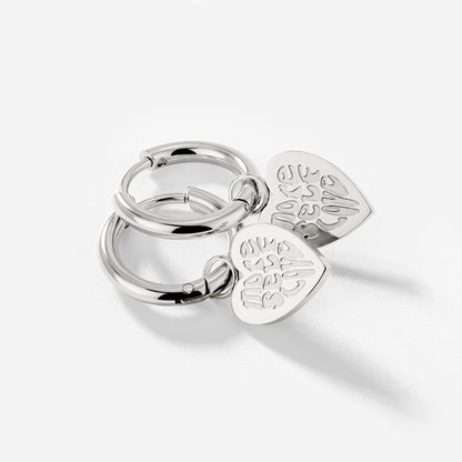 More Self-Love Hoop Set Small Silber