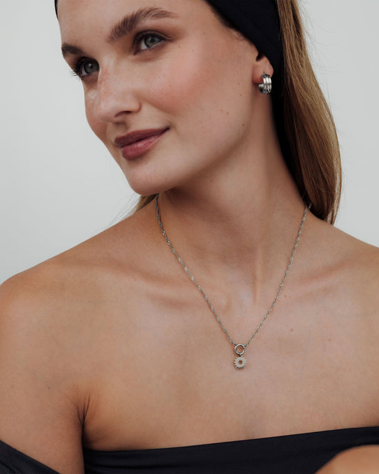 Sun Ray Singapore Chain Necklace Set Silber