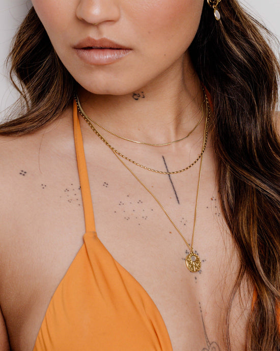 Droplet Double Necklace Gold