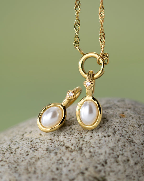 Glazed Singapore Chain Necklace Set Roségold