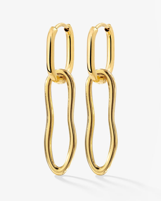 Blending Shapes Oval Hoop Set Baby Gold