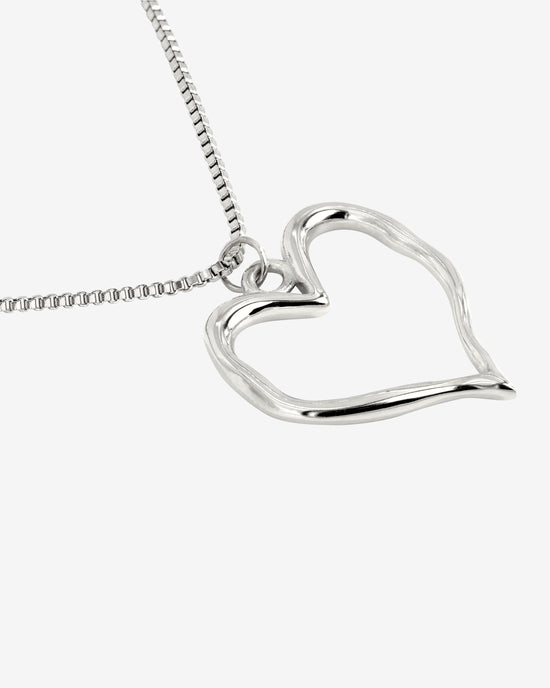 Melting Heart Necklace Silber