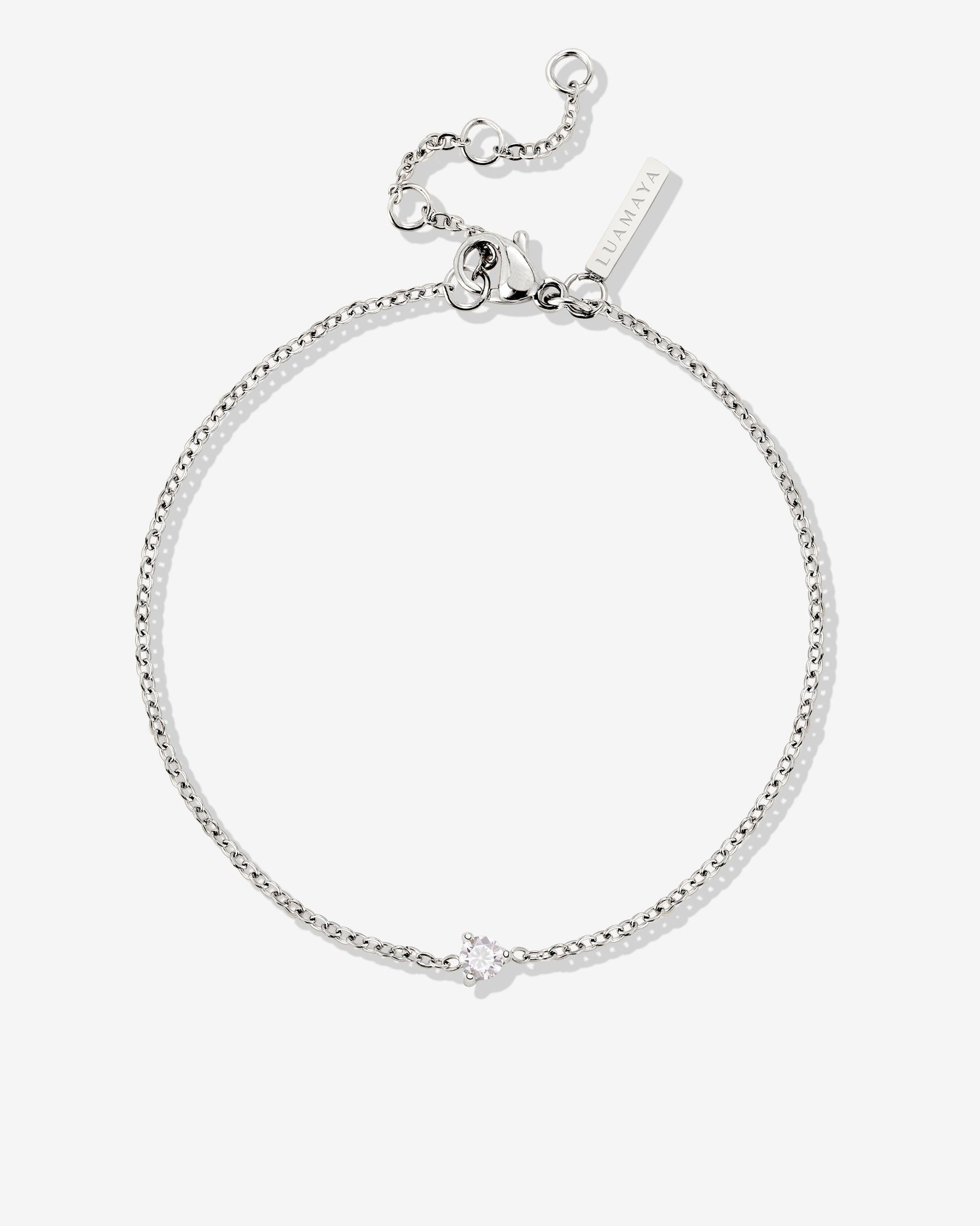 Solitaire Stone Bracelet Silber