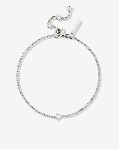 Solitaire Stone Bracelet Silber