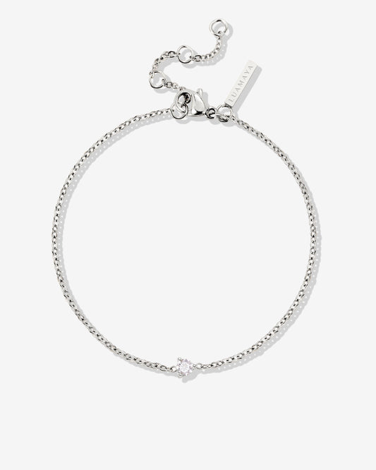 Solitaire Stone Bracelet Silber