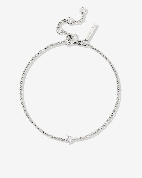 Solitaire Stone Bracelet Silber