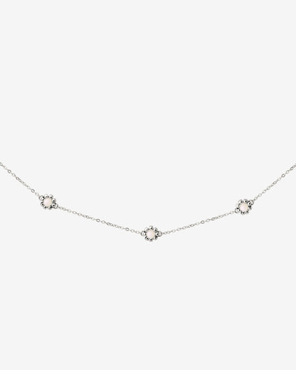 Flower 'n' Beads Necklace Silber