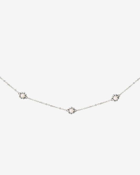 Flower 'n' Beads Necklace Silber