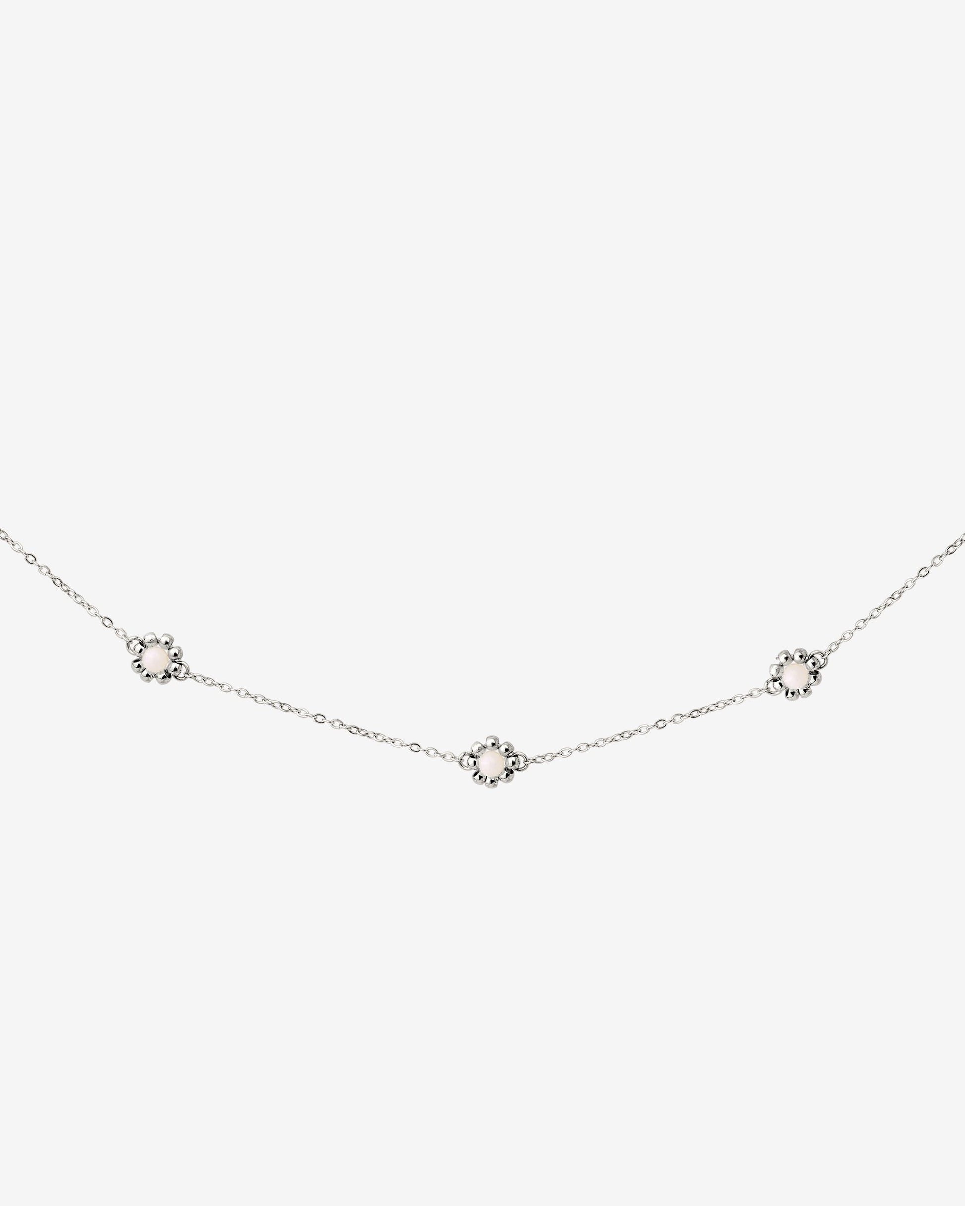 Flower 'n' Beads Necklace Silber
