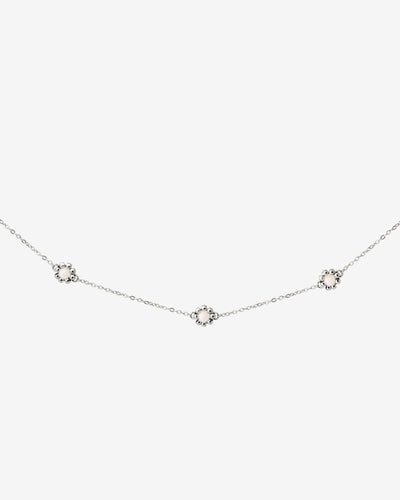 Flower 'n' Beads Necklace Silber
