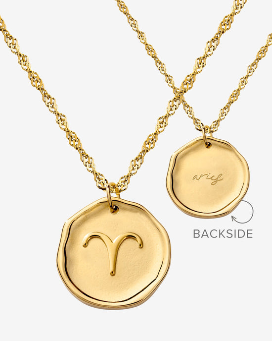 Zodiac Necklace – Aries / Widder Gold