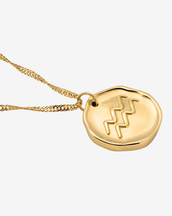 Zodiac Necklace – Aquarius / Wassermann Gold