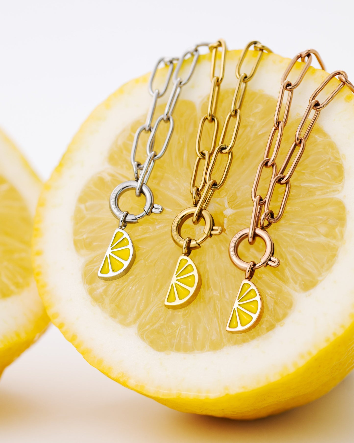 Zesty Oval Links Necklace Set Silber