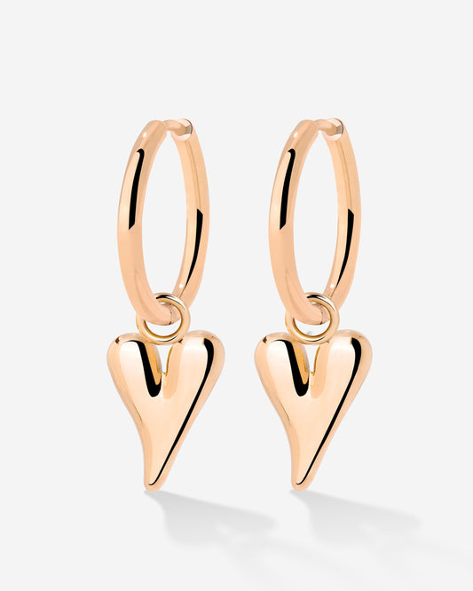 Flowy Heart Hoop Set Medium Roségold