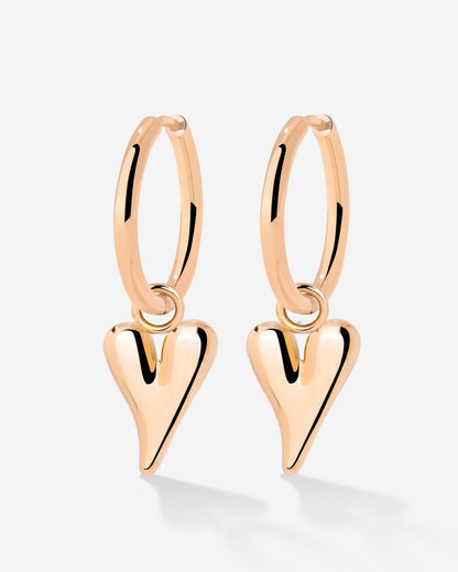 Flowy Heart Hoop Set Medium Roségold