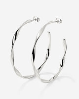 Sahira Hoop Studs Large Silber