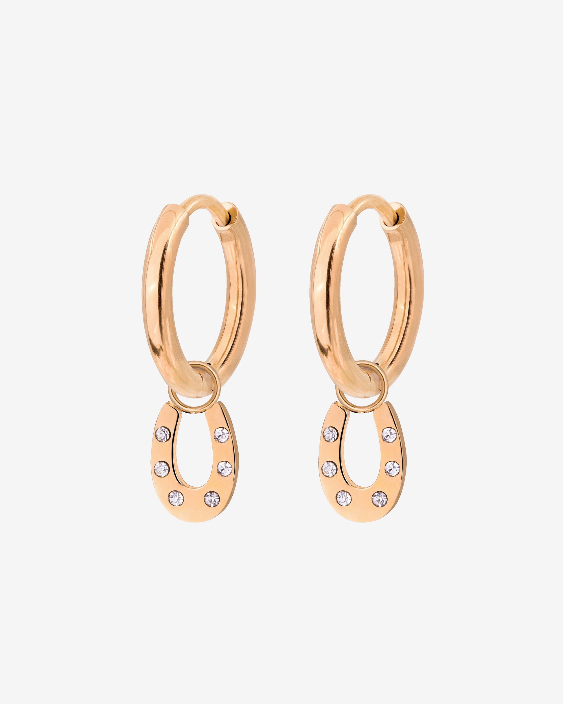 Blinged Horseshoe Hoop Set Small Roségold