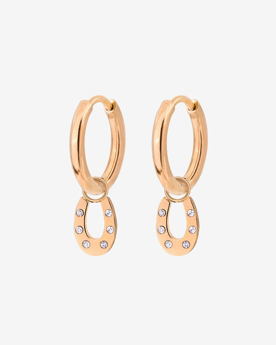 Blinged Horseshoe Hoop Set Small Roségold