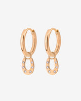 Blinged Horseshoe Hoop Set Small Rose Gold