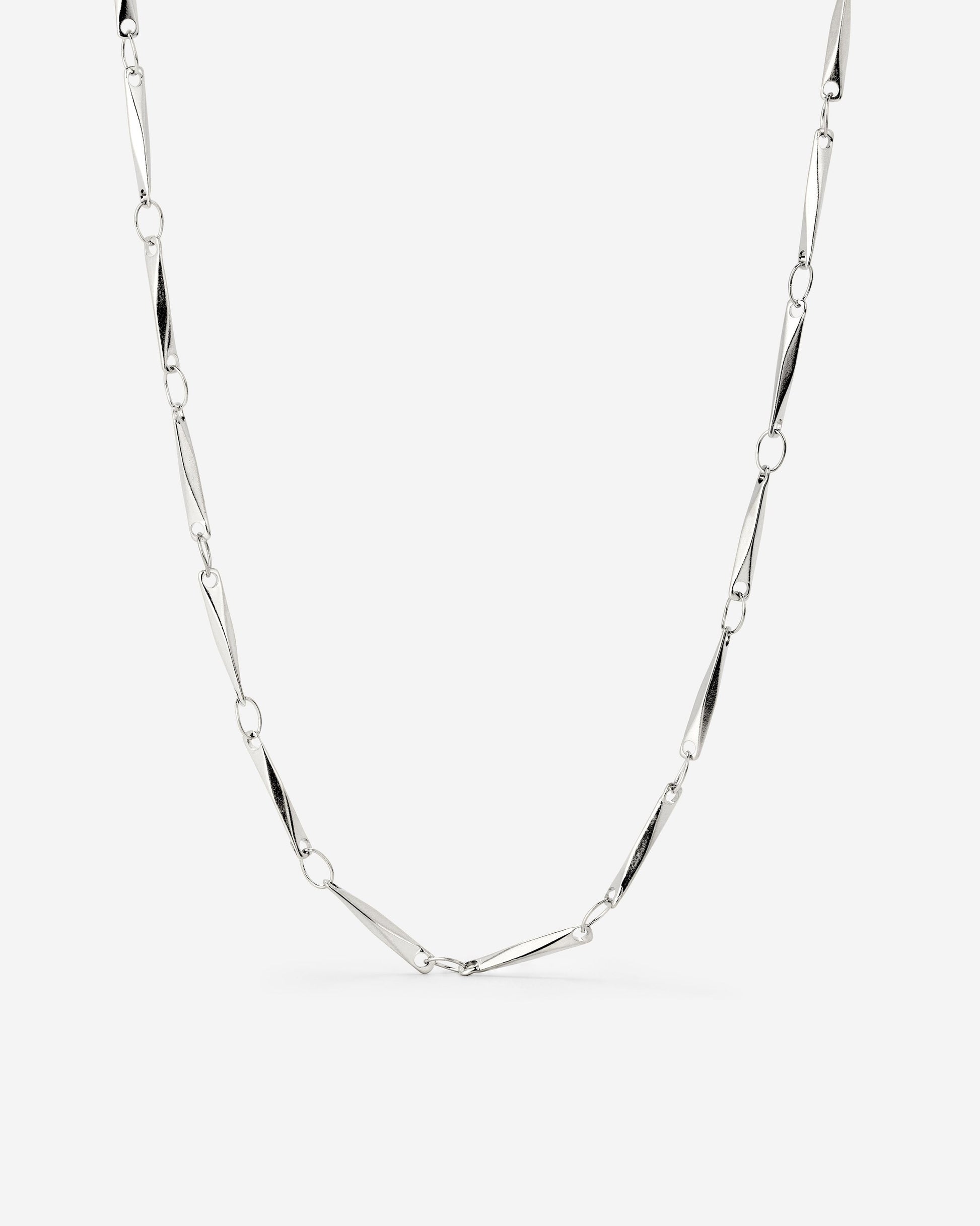 Curved Links Necklace Silber